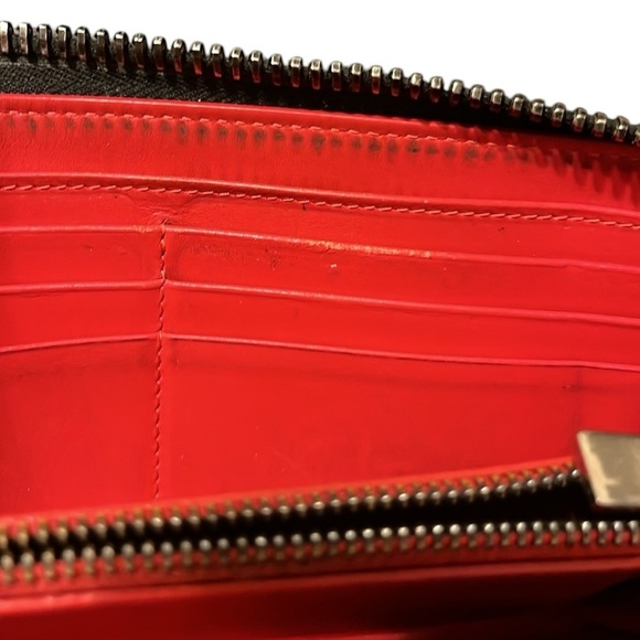 Christian Louboutin Studded Black Panettone Wallet with red interior. - Picture 12 of 13